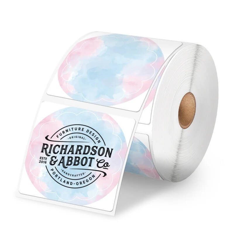 thermalabel 2x2 flower label cotton candy
