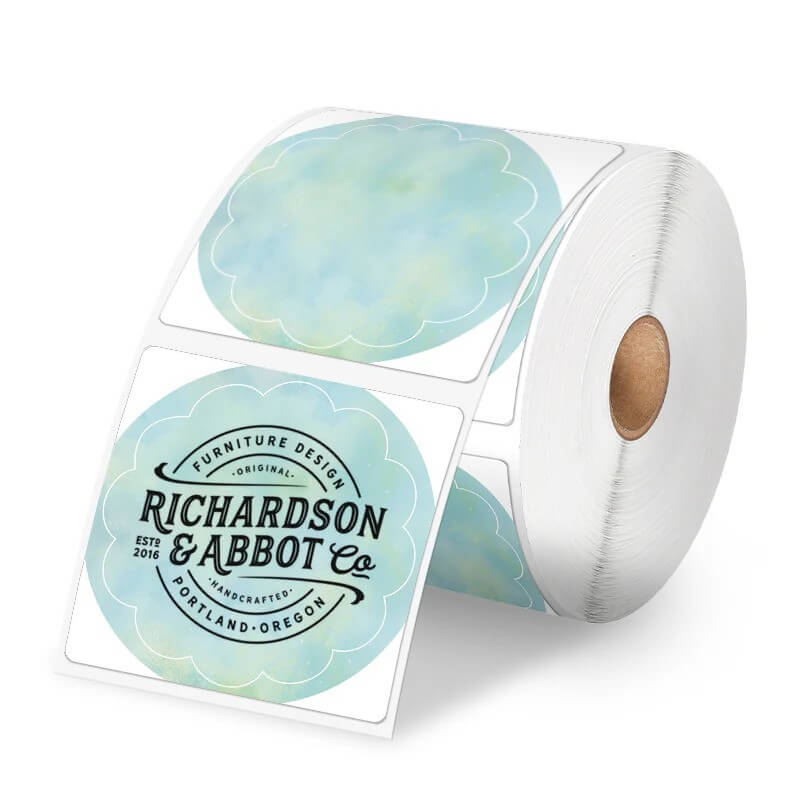 thermalabel 2x2 flower label mint green