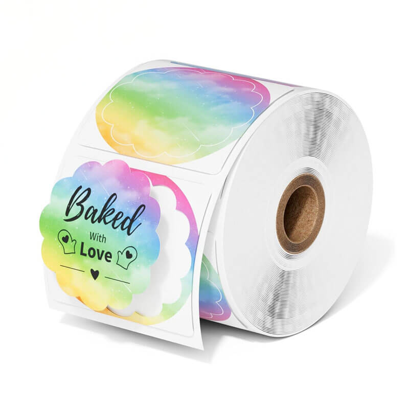 thermalabel 2x2 flower label rainbow