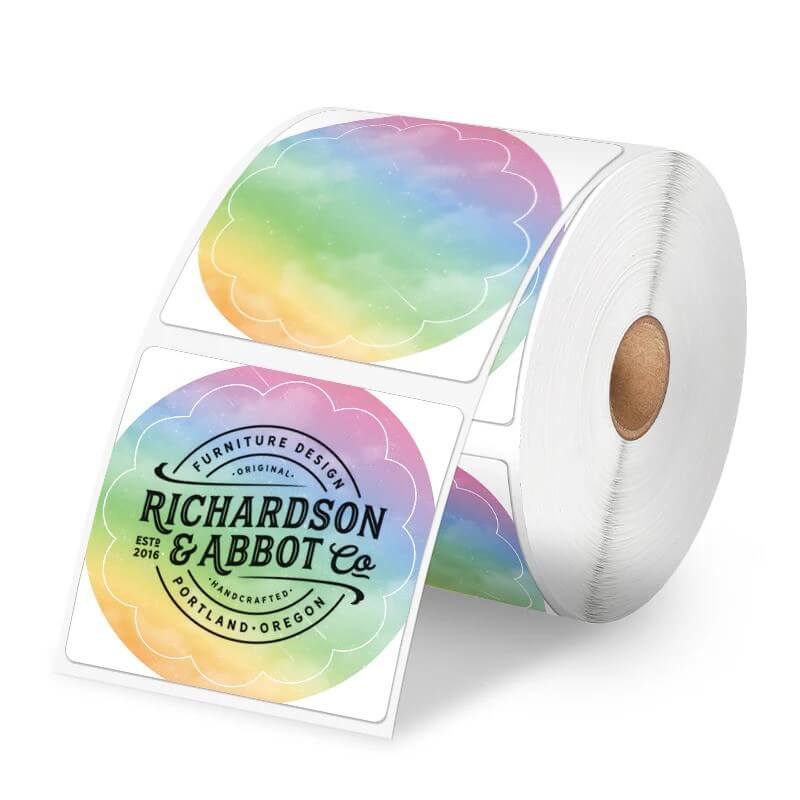 thermalabel 2x2 flower label rainbow