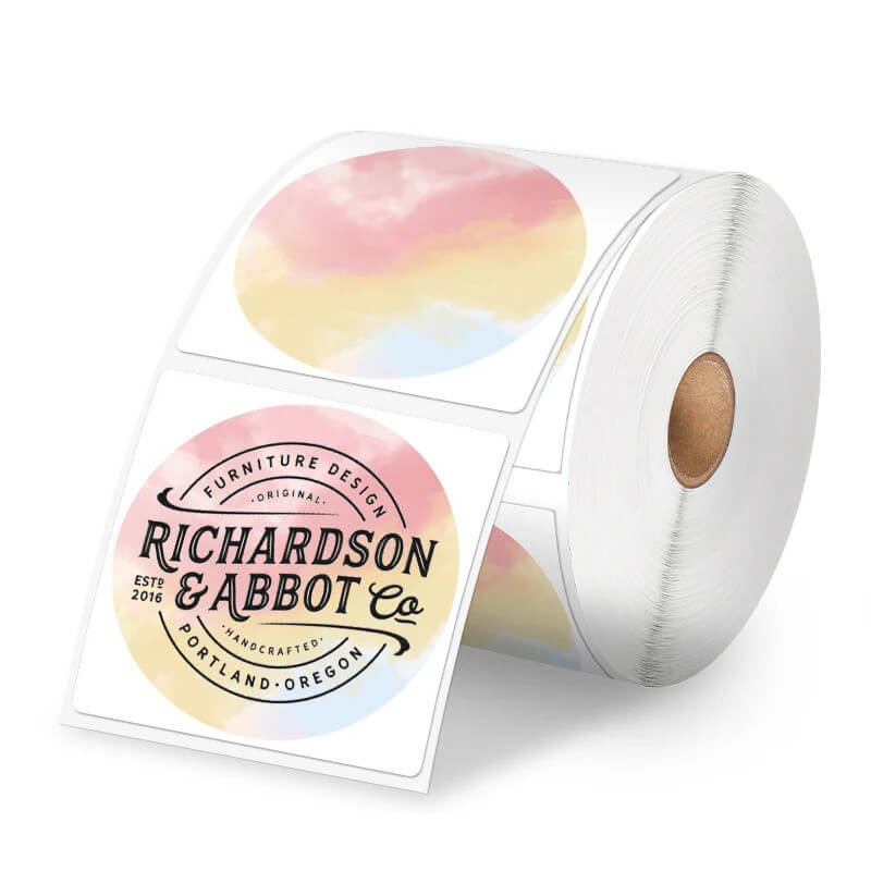 thermalabel 2x2 circle label sunset clouds
