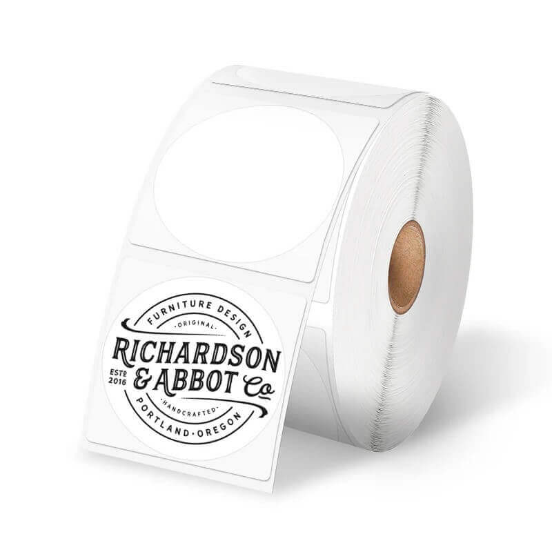 thermalabel 2x2 circle label white