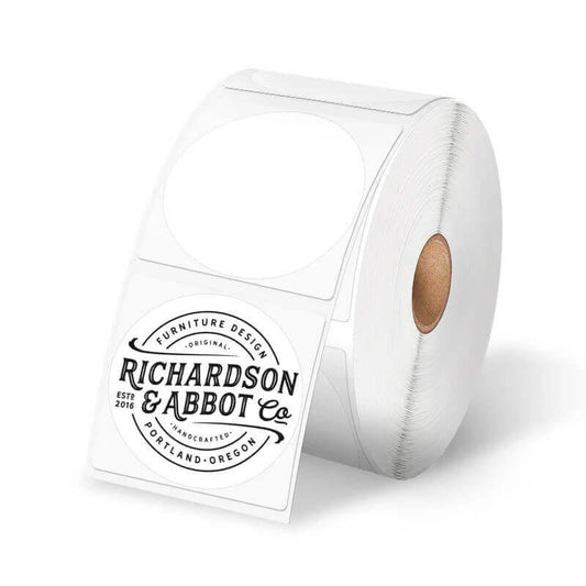 thermalabel 2x2 circle label white